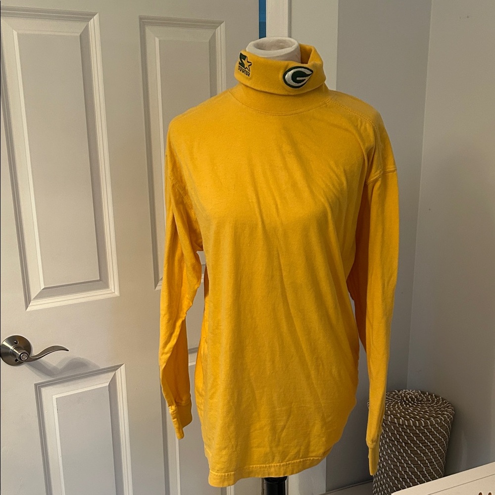 NFL Pro Line Starter Green Bay Packers Yellow Mens Long Sleeve Shirt